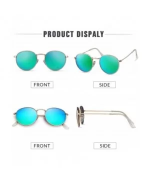 Round Polarized Sunglasses for Men Women Vintage Designer Circle Lens Sun Glasses - CV18I8GUDDS $8.44 Oval