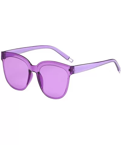 Classic Women Square Sunglasses for 100% UV Protection Flat Lens Fashion Shades Transparent Candy Color Eyewear - C419075CLQI...