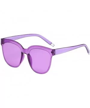 Classic Women Square Sunglasses for 100% UV Protection Flat Lens Fashion Shades Transparent Candy Color Eyewear - C419075CLQI...