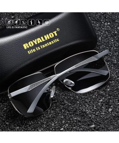 Polarized Avaitor Sunglasses Al-Mg for Men Driving Sun Glasses Women - Gold Brown - CC1953WAX7S $11.10 Aviator