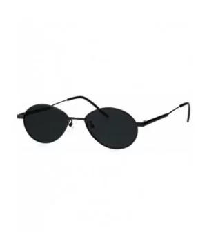 Mens Mod Oval Round Metal Rim Hippie Sunglasses - Gold Black - C018GQYQHRN $11.10 Round