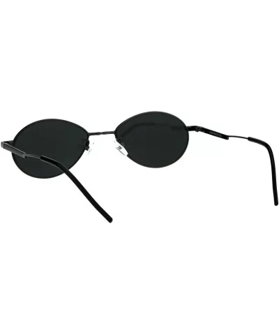 Mens Mod Oval Round Metal Rim Hippie Sunglasses - Gold Black - C018GQYQHRN $11.10 Round