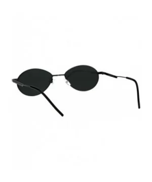 Mens Mod Oval Round Metal Rim Hippie Sunglasses - Gold Black - C018GQYQHRN $11.10 Round