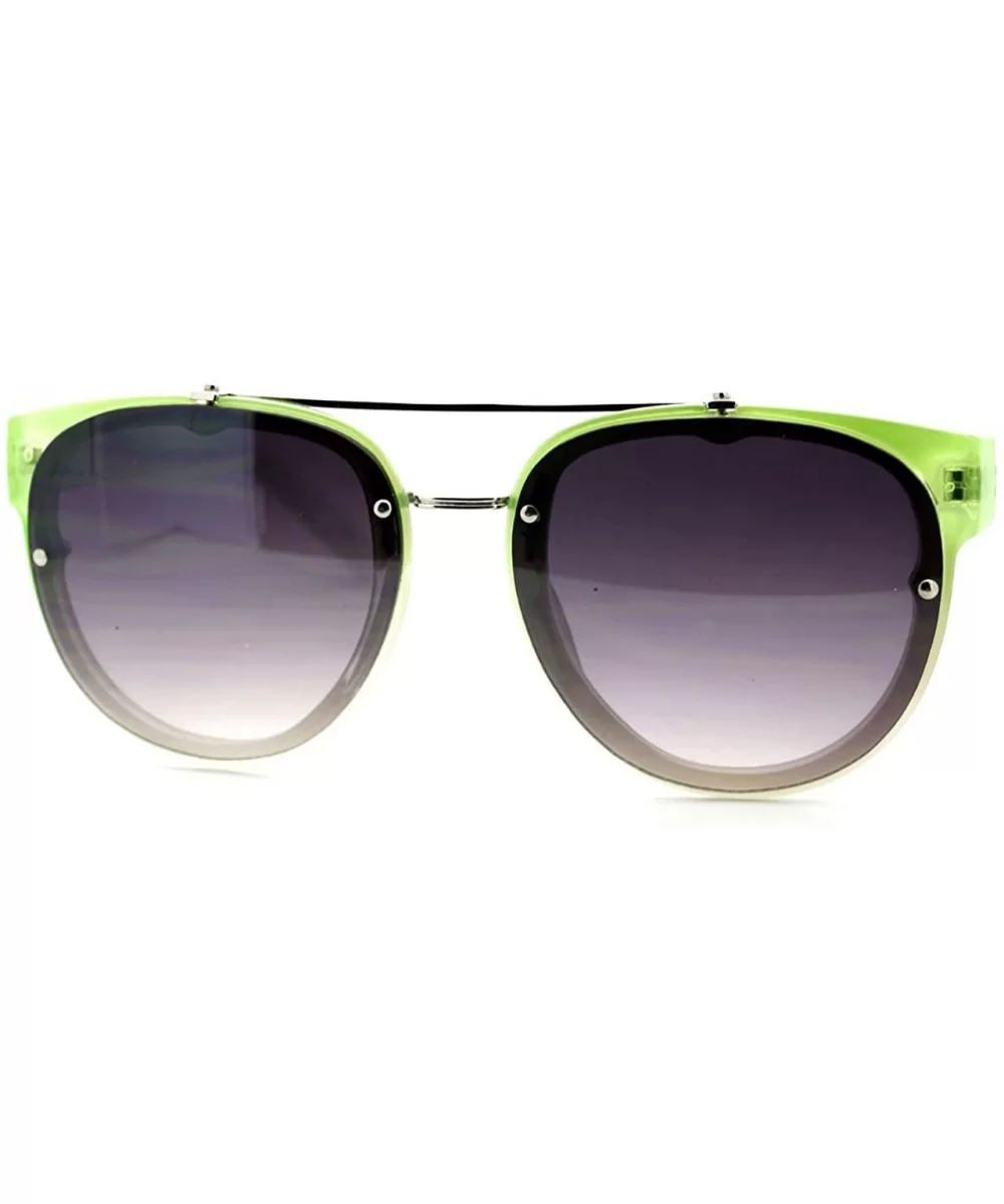 Womens Retro Hipster Sunglasses Round Flat Top Rimless Look - Green - C51275NYT49 $6.51 Rimless