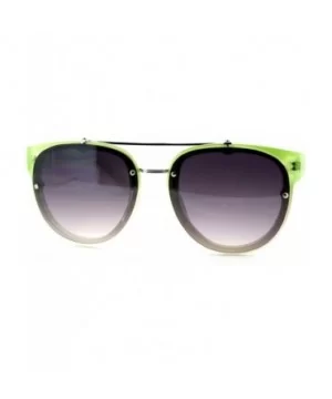 Womens Retro Hipster Sunglasses Round Flat Top Rimless Look - Green - C51275NYT49 $6.51 Rimless