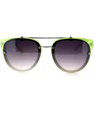 Womens Retro Hipster Sunglasses Round Flat Top Rimless Look - Green - C51275NYT49 $6.51 Rimless