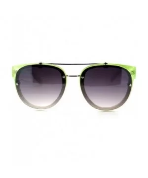 Womens Retro Hipster Sunglasses Round Flat Top Rimless Look - Green - C51275NYT49 $6.51 Rimless