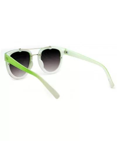 Womens Retro Hipster Sunglasses Round Flat Top Rimless Look - Green - C51275NYT49 $6.51 Rimless