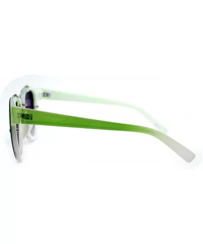 Womens Retro Hipster Sunglasses Round Flat Top Rimless Look - Green - C51275NYT49 $6.51 Rimless