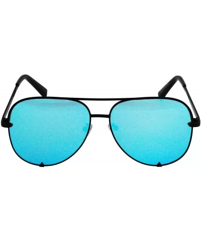 Designer Sunglasses Oversized Protection - Blue and Black - CR18TC7AMUL $15.03 Aviator