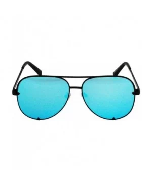 Designer Sunglasses Oversized Protection - Blue and Black - CR18TC7AMUL $15.03 Aviator