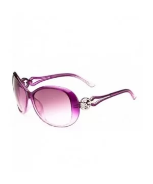 Womens Fashion Oval Shape UV400 Framed Sunglasses - Purple - CV197X32WS6 $6.05 Oval