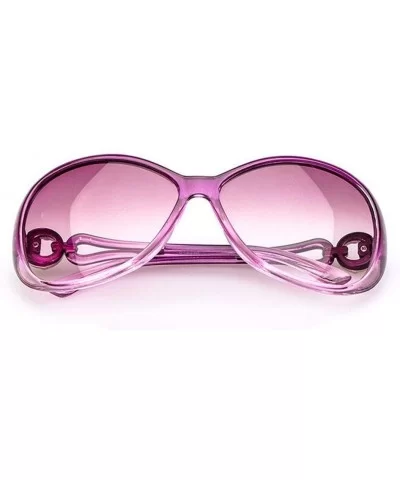 Womens Fashion Oval Shape UV400 Framed Sunglasses - Purple - CV197X32WS6 $6.05 Oval