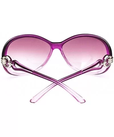 Womens Fashion Oval Shape UV400 Framed Sunglasses - Purple - CV197X32WS6 $6.05 Oval