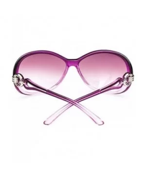 Womens Fashion Oval Shape UV400 Framed Sunglasses - Purple - CV197X32WS6 $6.05 Oval