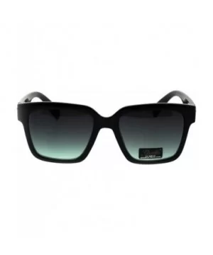 Womens Boyfriend Style Horn Rim Rectangular Plastic Goth Sunglasses - Black Green Smoke - CI18EHMUQO6 $5.67 Rectangular