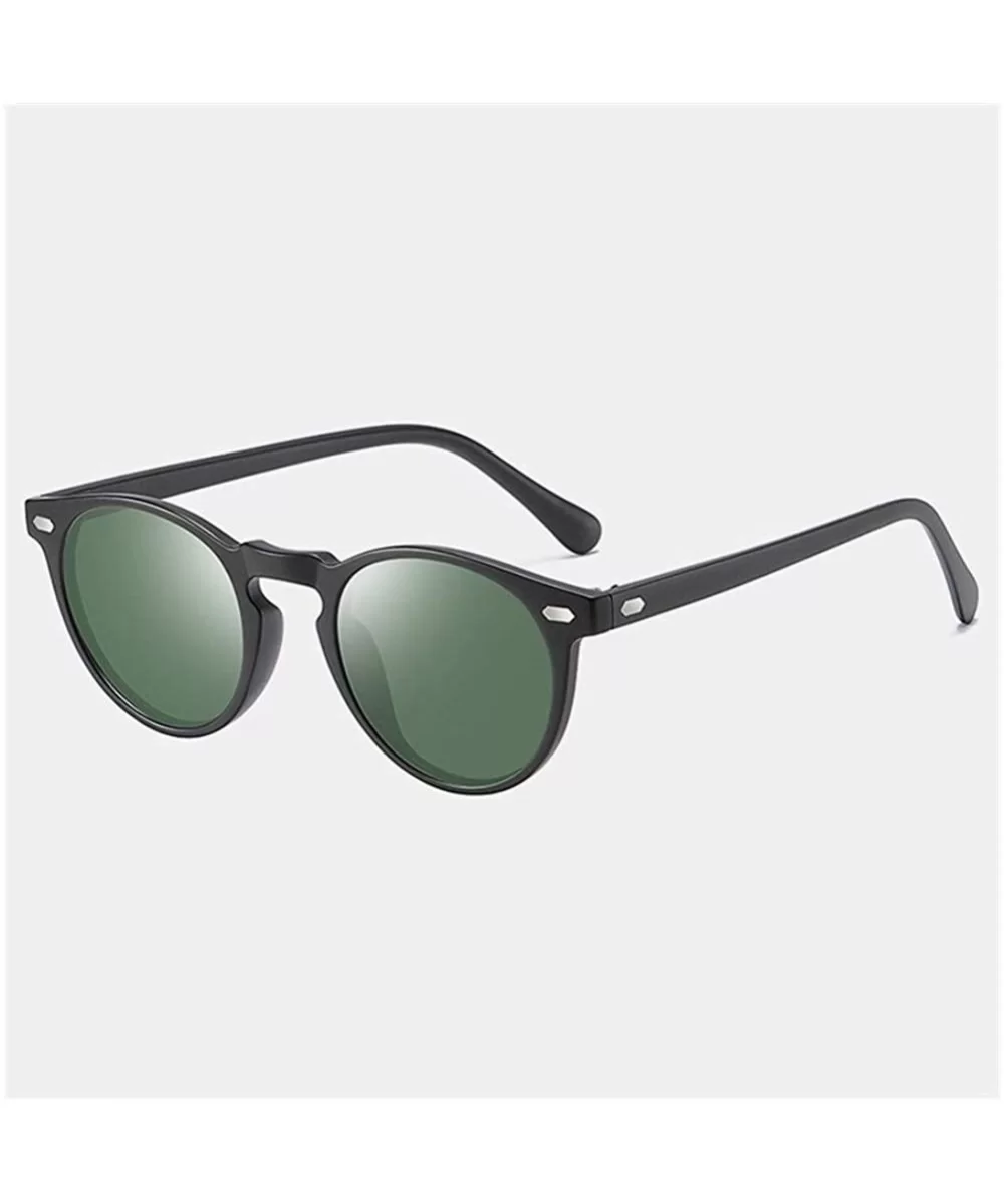 Men/Women Classic Retro Rivet Polarized Sunglasses 100% UV Protection TR90 Leg Men Glasses - C7 Matte Black Green - CE199QC3K...