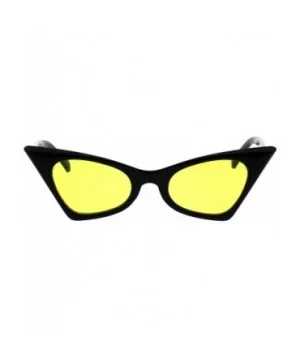 Womens Pimp Color Lens 80s Futuristic Narrow Gothic Cat Eye Sunglasses - Black Yellow - C918E094Z7H $8.69 Cat Eye