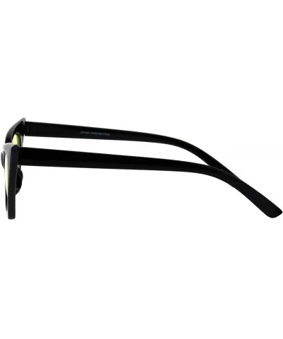 Womens Pimp Color Lens 80s Futuristic Narrow Gothic Cat Eye Sunglasses - Black Yellow - C918E094Z7H $8.69 Cat Eye