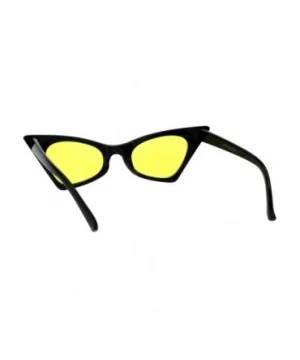 Womens Pimp Color Lens 80s Futuristic Narrow Gothic Cat Eye Sunglasses - Black Yellow - C918E094Z7H $8.69 Cat Eye