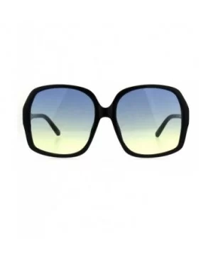 Oceanic Color Gradient Ironic Granny Oversize Butterfly Sunglasses - Black Blue Yellow - CN189LN579K $6.62 Oversized