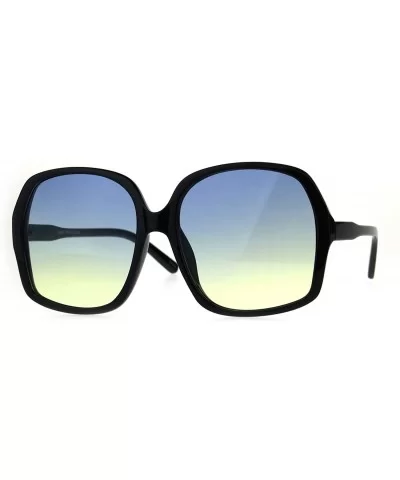 Oceanic Color Gradient Ironic Granny Oversize Butterfly Sunglasses - Black Blue Yellow - CN189LN579K $6.62 Oversized