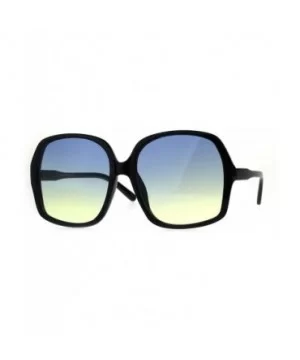 Oceanic Color Gradient Ironic Granny Oversize Butterfly Sunglasses - Black Blue Yellow - CN189LN579K $6.62 Oversized