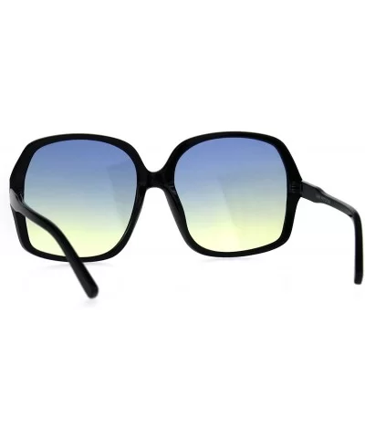 Oceanic Color Gradient Ironic Granny Oversize Butterfly Sunglasses - Black Blue Yellow - CN189LN579K $6.62 Oversized