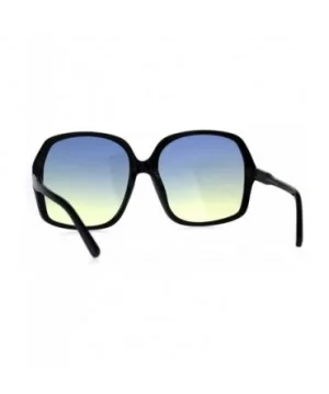 Oceanic Color Gradient Ironic Granny Oversize Butterfly Sunglasses - Black Blue Yellow - CN189LN579K $6.62 Oversized