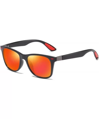 Polarized Sunglasses Vintage Sun Glasses For Men Women - 100% UV Blocking - 03.black Orange - CE18YKQOOO2 $7.54 Goggle