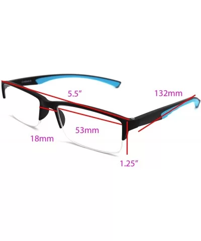 6904 SECOND GENERATION Semi-Rimless Flexie Reading Glasses NEW - A1 Baby Blue - CC18WUSE9YM $12.06 Semi-rimless