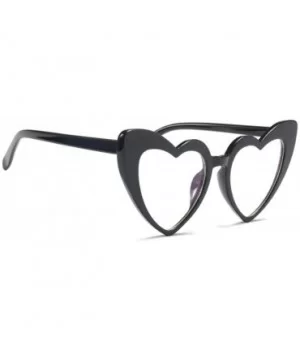 Heart Shaped Cateye Sunglasses - Black- Clear - C418HYG2O6O $4.97 Goggle