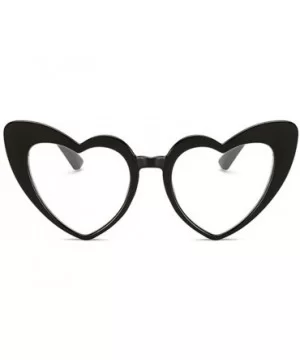 Heart Shaped Cateye Sunglasses - Black- Clear - C418HYG2O6O $4.97 Goggle