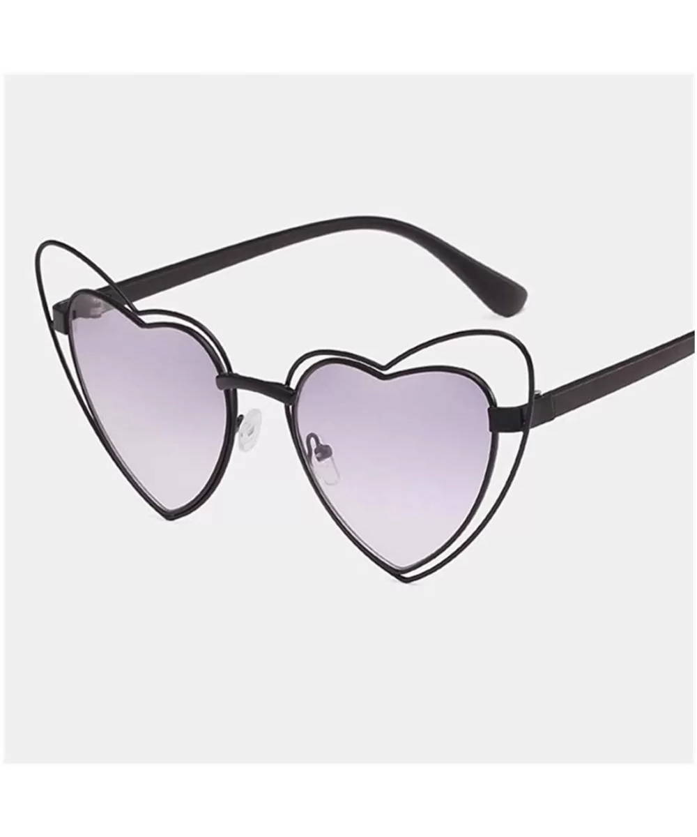 Love Heart Shaped Sunglasses for Women UV400 Lenses Sun Glasses Goggles - C1 Black Gray - CK1986TLC9S $8.43 Goggle