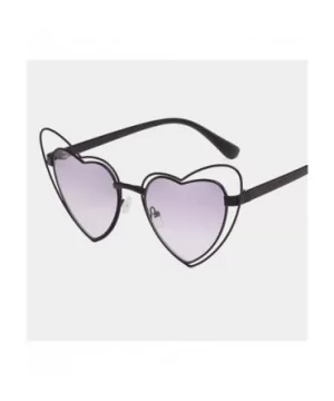 Love Heart Shaped Sunglasses for Women UV400 Lenses Sun Glasses Goggles - C1 Black Gray - CK1986TLC9S $8.43 Goggle