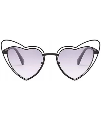 Love Heart Shaped Sunglasses for Women UV400 Lenses Sun Glasses Goggles - C1 Black Gray - CK1986TLC9S $8.43 Goggle