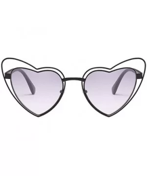 Love Heart Shaped Sunglasses for Women UV400 Lenses Sun Glasses Goggles - C1 Black Gray - CK1986TLC9S $8.43 Goggle