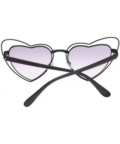 Love Heart Shaped Sunglasses for Women UV400 Lenses Sun Glasses Goggles - C1 Black Gray - CK1986TLC9S $8.43 Goggle