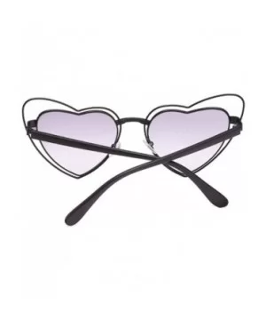 Love Heart Shaped Sunglasses for Women UV400 Lenses Sun Glasses Goggles - C1 Black Gray - CK1986TLC9S $8.43 Goggle