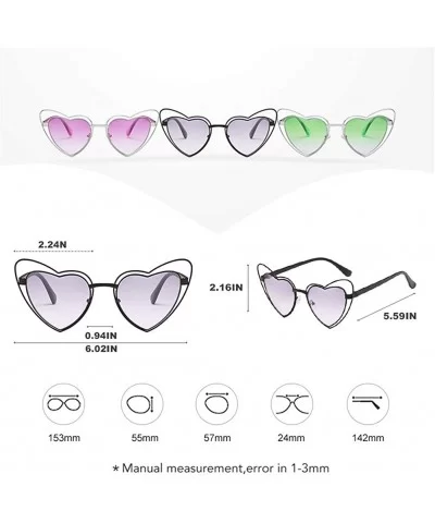 Love Heart Shaped Sunglasses for Women UV400 Lenses Sun Glasses Goggles - C1 Black Gray - CK1986TLC9S $8.43 Goggle