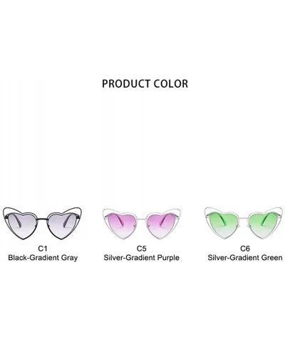 Love Heart Shaped Sunglasses for Women UV400 Lenses Sun Glasses Goggles - C1 Black Gray - CK1986TLC9S $8.43 Goggle