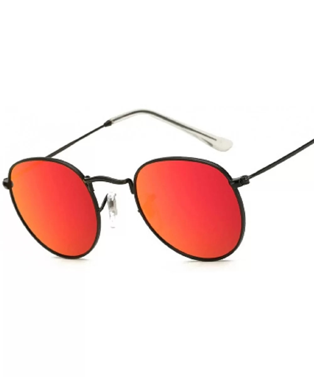 Retro Small Round Women Sunglasses Metal Frame Flat Mirrored Lens Options - 5 - CR18DX9MOR9 $5.95 Rimless