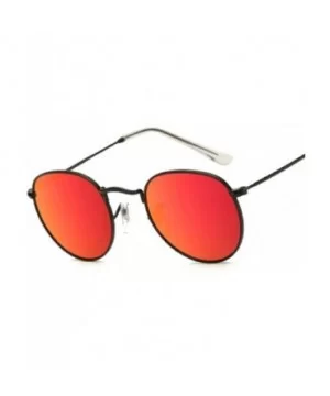 Retro Small Round Women Sunglasses Metal Frame Flat Mirrored Lens Options - 5 - CR18DX9MOR9 $5.95 Rimless