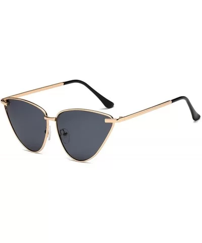 Women's Fashion Vintage Cat Eye Thin Light Metal Frame Sunglasses Flat Lenses - C - C5196QZEKLT $4.26 Cat Eye