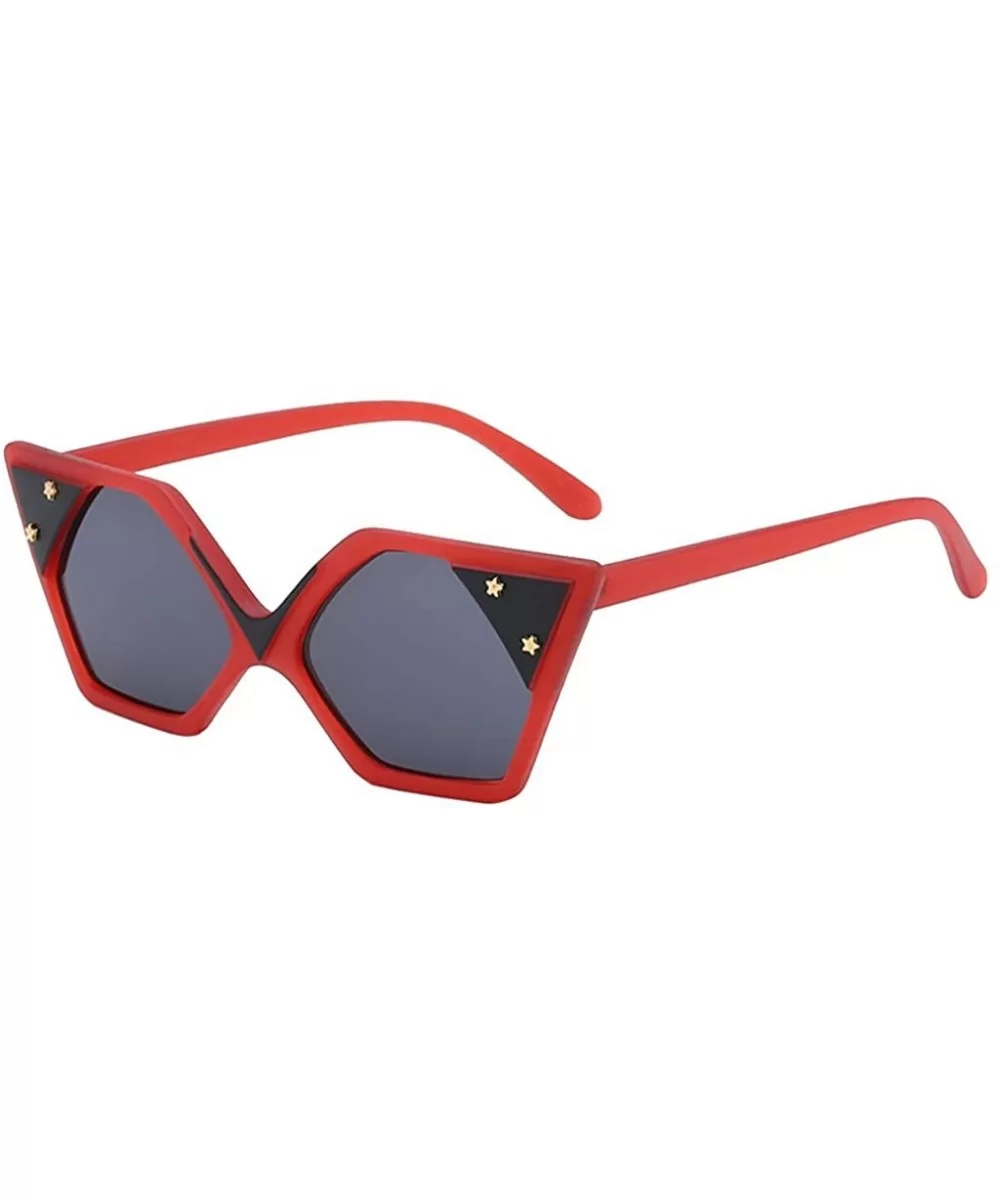 Sunglasses Retro Goggles Multicolor Eyeglasses Glasses Eyewear - Red Grey - CL18QO0LAD8 $6.44 Oval