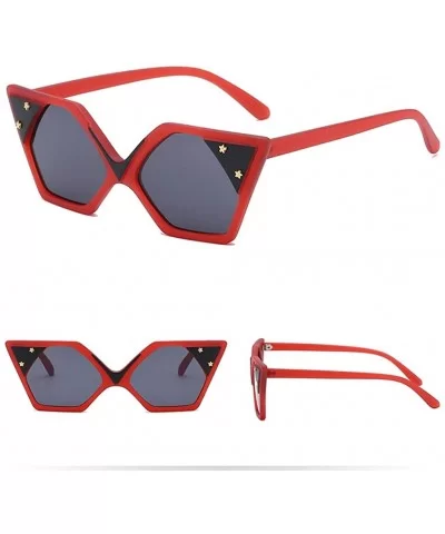 Sunglasses Retro Goggles Multicolor Eyeglasses Glasses Eyewear - Red Grey - CL18QO0LAD8 $6.44 Oval