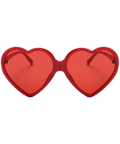 Glasses- Women Fashion Unisex Heart-shaped Shades Sunglasses Integrated UV - 1426rd - CE18ROYMD4M $7.30 Square