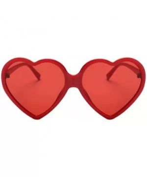 Glasses- Women Fashion Unisex Heart-shaped Shades Sunglasses Integrated UV - 1426rd - CE18ROYMD4M $7.30 Square