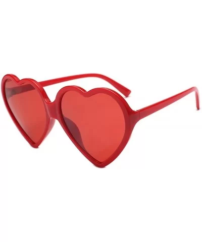 Glasses- Women Fashion Unisex Heart-shaped Shades Sunglasses Integrated UV - 1426rd - CE18ROYMD4M $7.30 Square