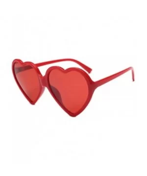 Glasses- Women Fashion Unisex Heart-shaped Shades Sunglasses Integrated UV - 1426rd - CE18ROYMD4M $7.30 Square